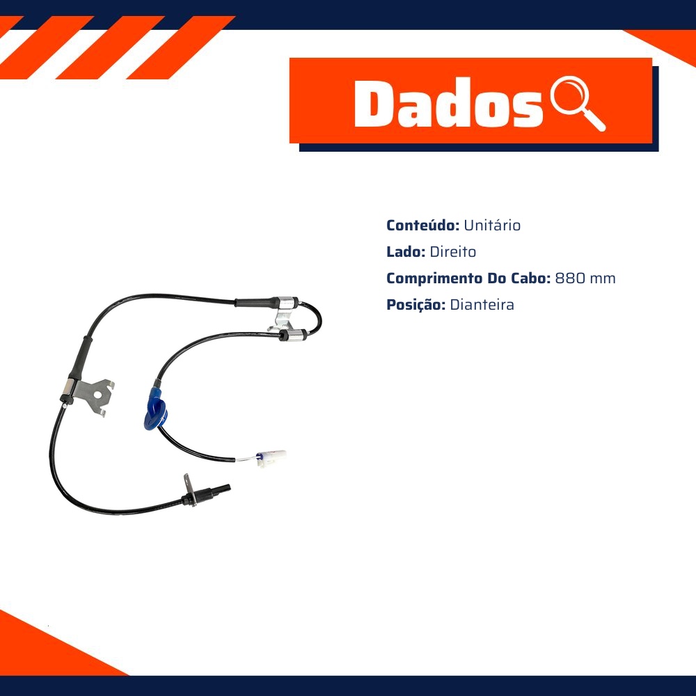 Sensor ABS Dianteiro Direito para Suzuki Grand Vitara - Gauss - GS2991