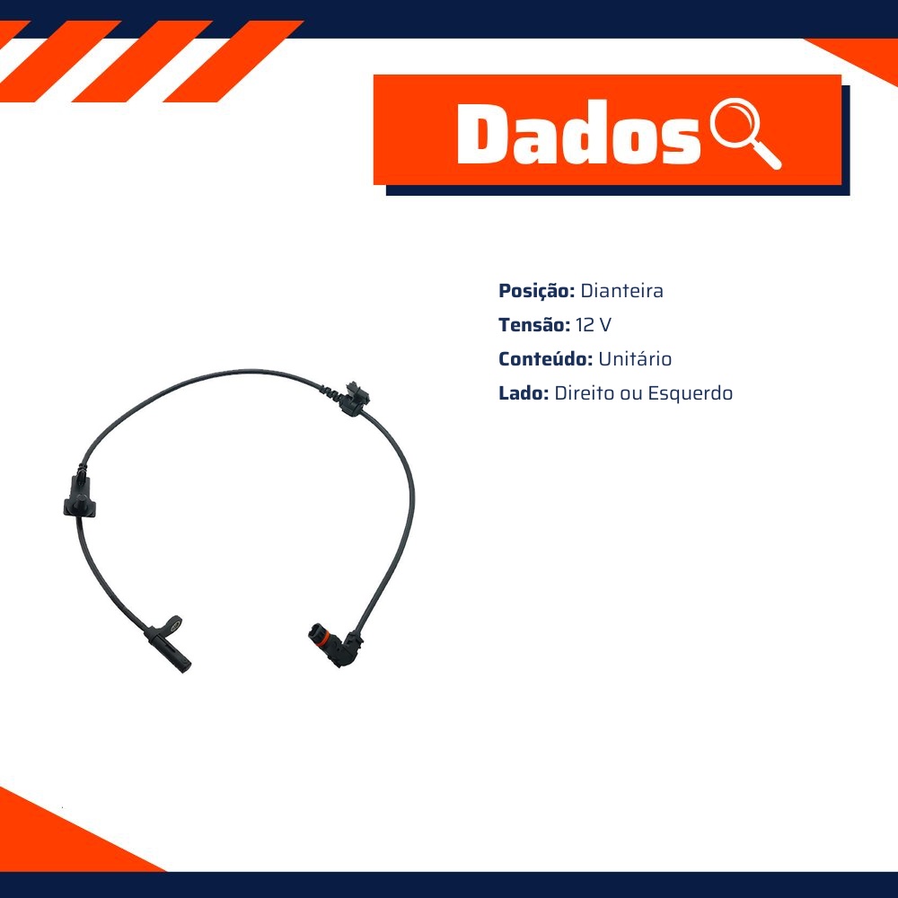 Sensor ABS Dianteiro Direito ou Esquerdo para Chrysler 300C e 300C Touring - Gauss - GS2120