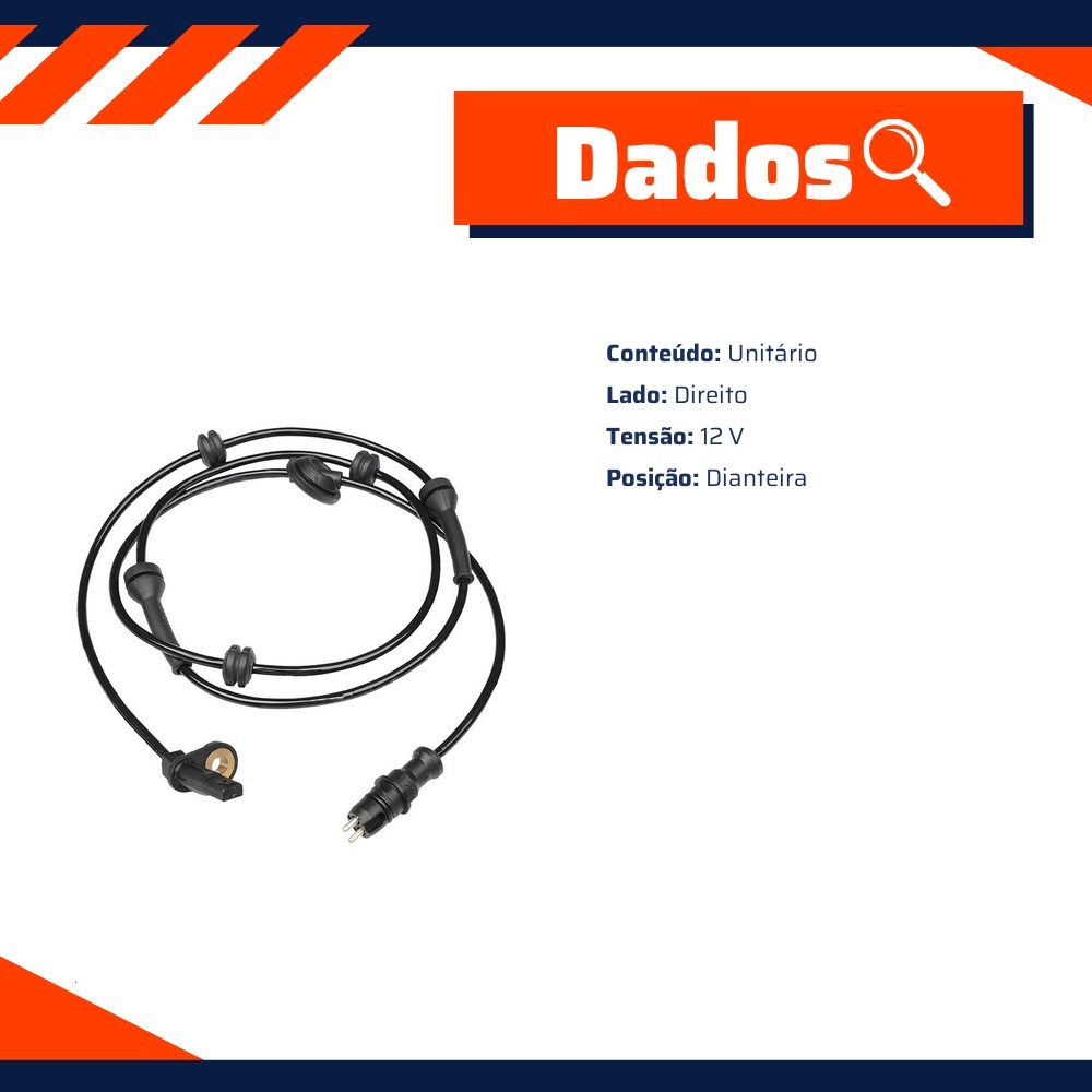 Sensor ABS Dianteiro Direito para Fiat Doblo - Gauss - GS2147