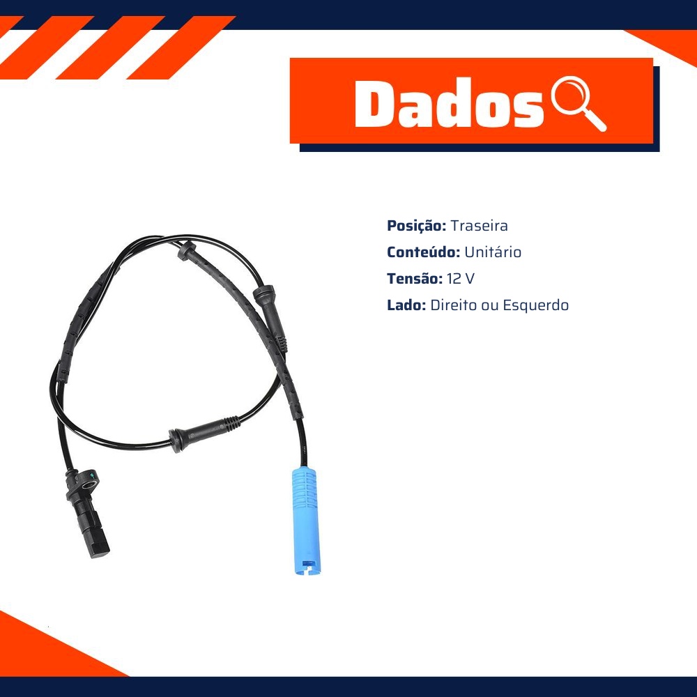 Sensor ABS Traseiro Direito ou Esquerdo para BMW 528i e 540i - Gauss - GS2035