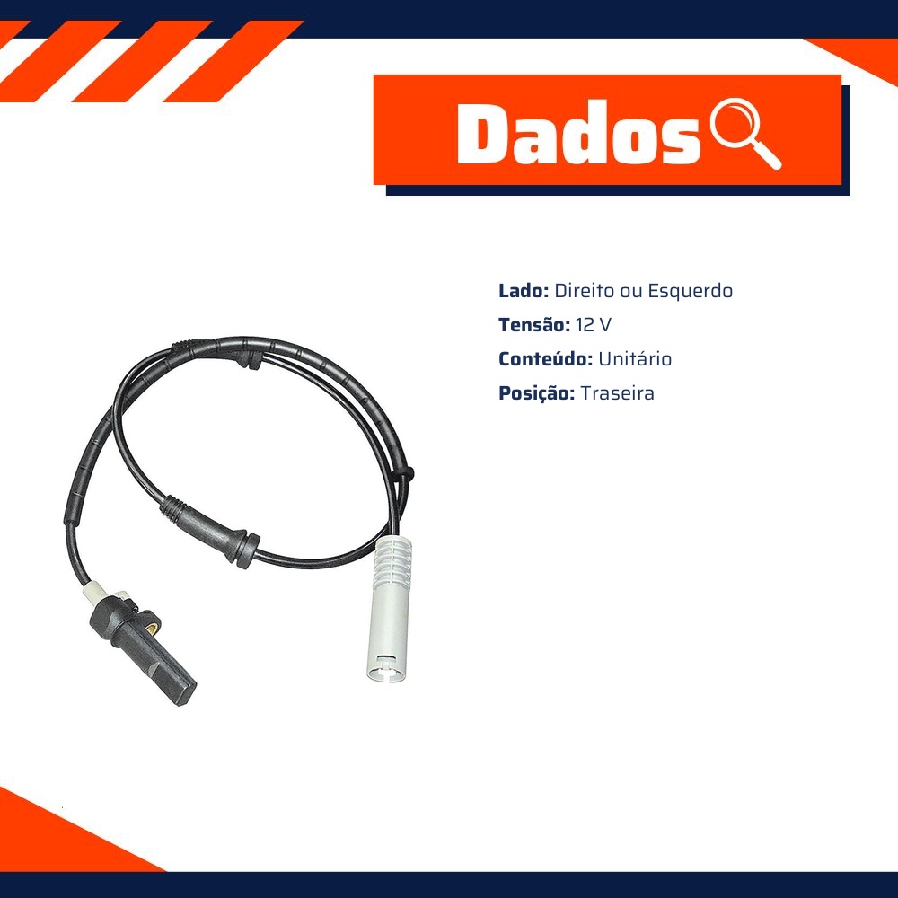 Sensor ABS Traseiro Direito ou Esquerdo para BMW 528i e 540i - Gauss - GS2056
