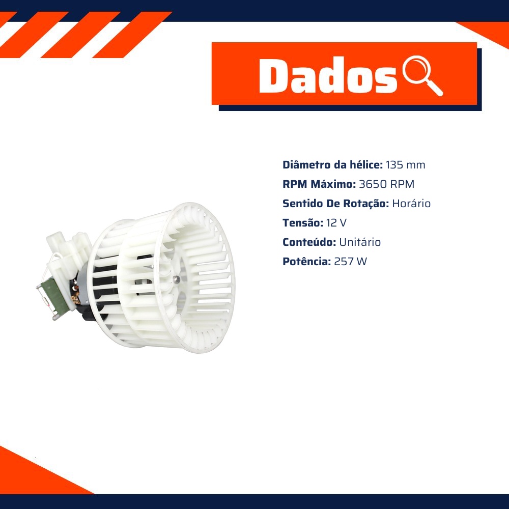 Motor do Ventilador Interno para Chevrolet Omega - Gauss - GE4067