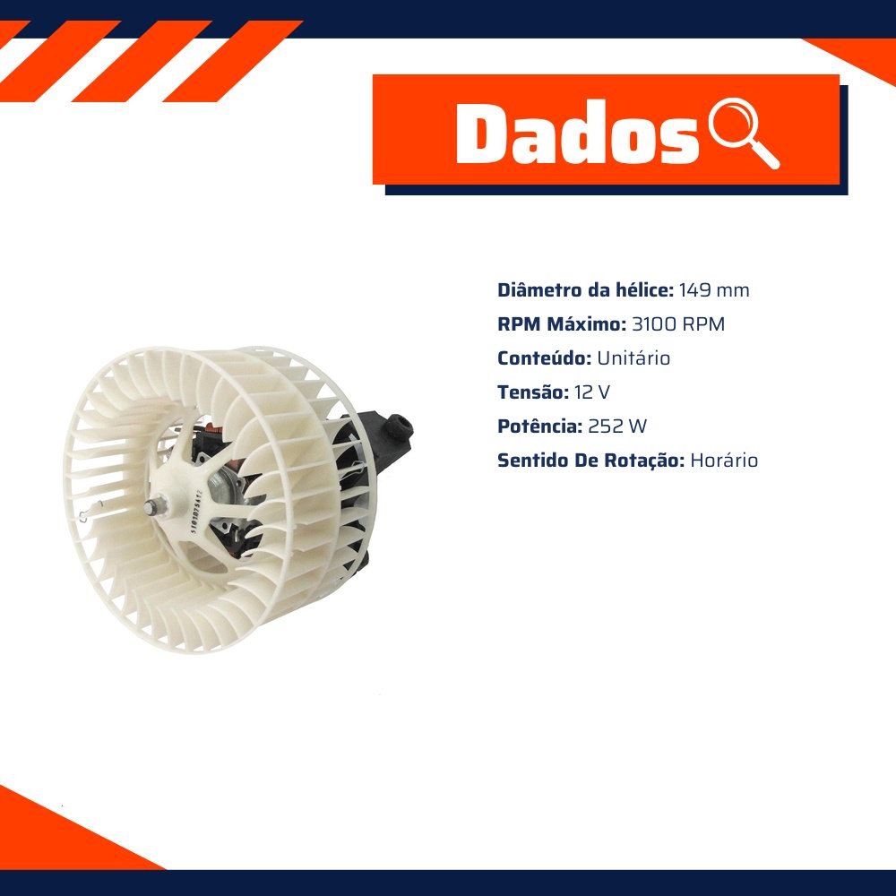 Motor do Ventilador Interno para Mercedes-Benz A 160 e A 190 - Gauss - GE4423