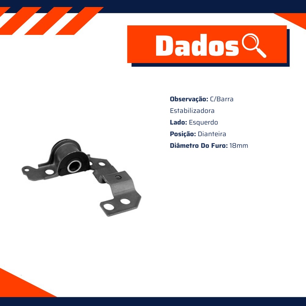 Coxim Bandeja Dianteiro Esquerdo - Cobra Automotiva - B21312