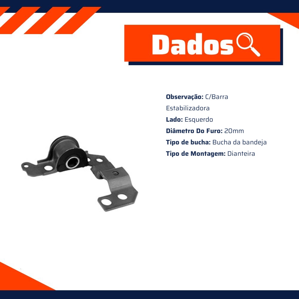 Bucha Traseira Bandeja Dianteira Esquerda - Cobra Automotiva - B2324