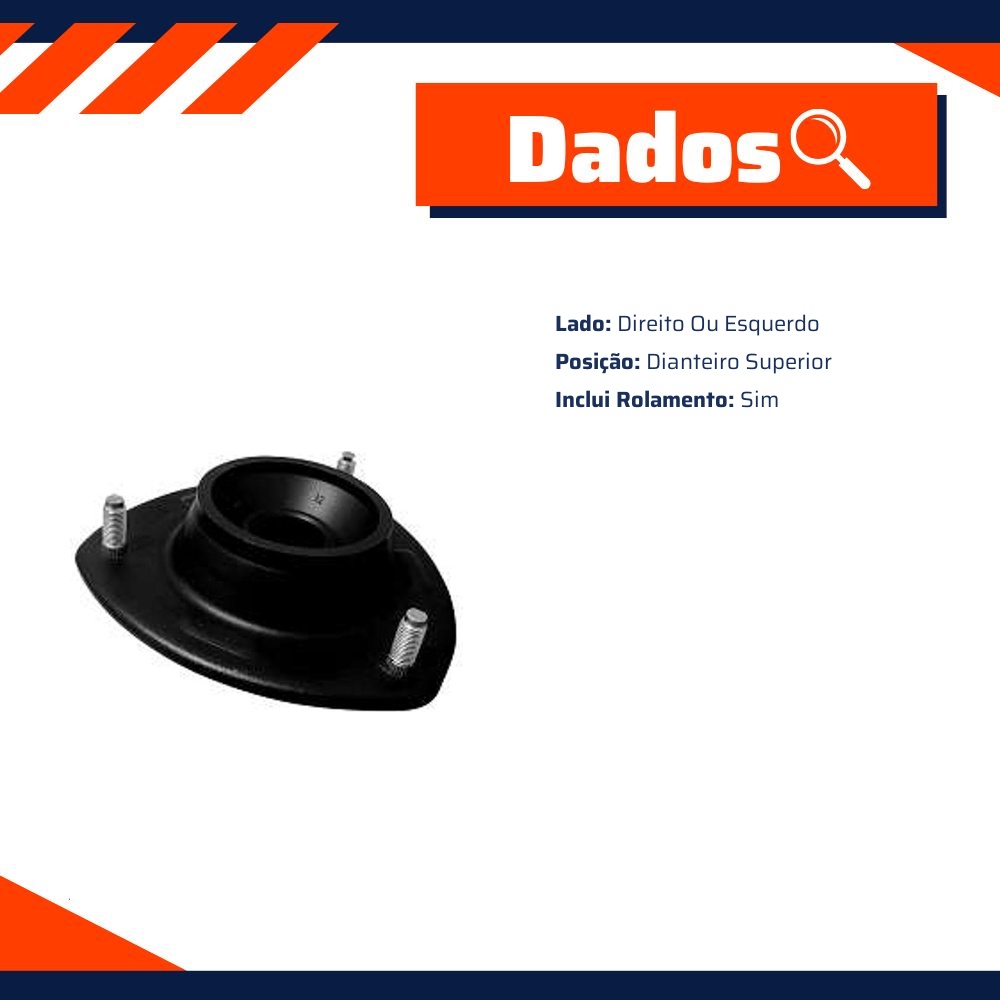 Coxim Suporte Superior Amortecedor Dianteiro com Rolamento para Hyundai Tucson e KIA Sportage - Cobra Automotiva - SA9118 C