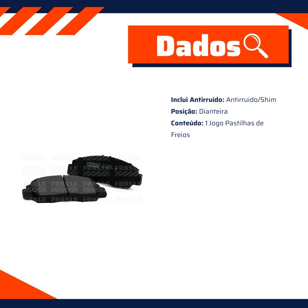 Pastilha de Freio Dianteira para Honda Accord e Civic - Fras-le - PD/1388