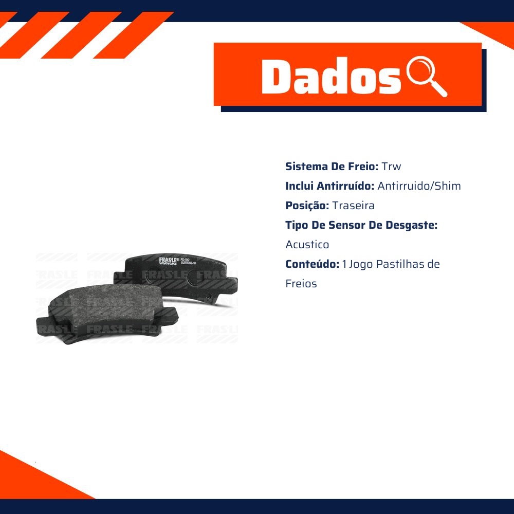 Pastilha de Freio Traseiro para Toyota Corolla e Fielder - Fras-le - PD/512