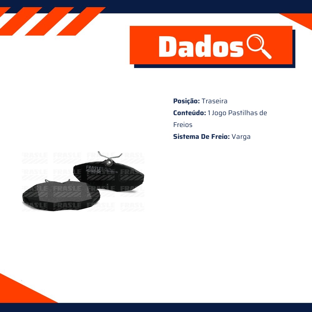 Pastilha de Freio Traseiro para Troller T4 - Fras-le - PD/76
