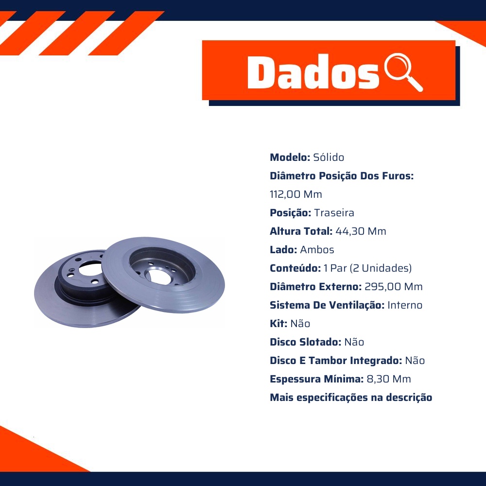 Par de Discos de Freio Sólido Traseiro - Fremax - BD0106