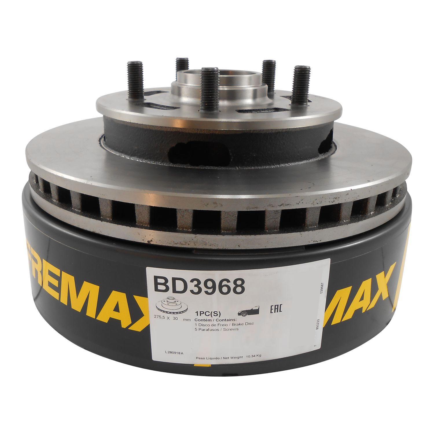 Disco de Freio Ventilado Dianteiro 1 Unidade - Fremax - BD3968