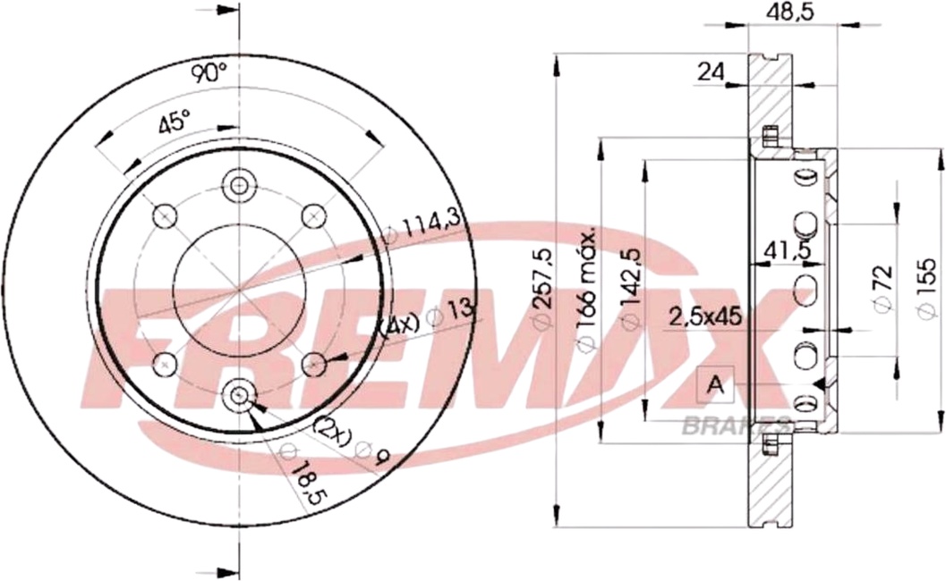 Par de Discos de Freio Ventilado Dianteiro - Fremax - BD3248
