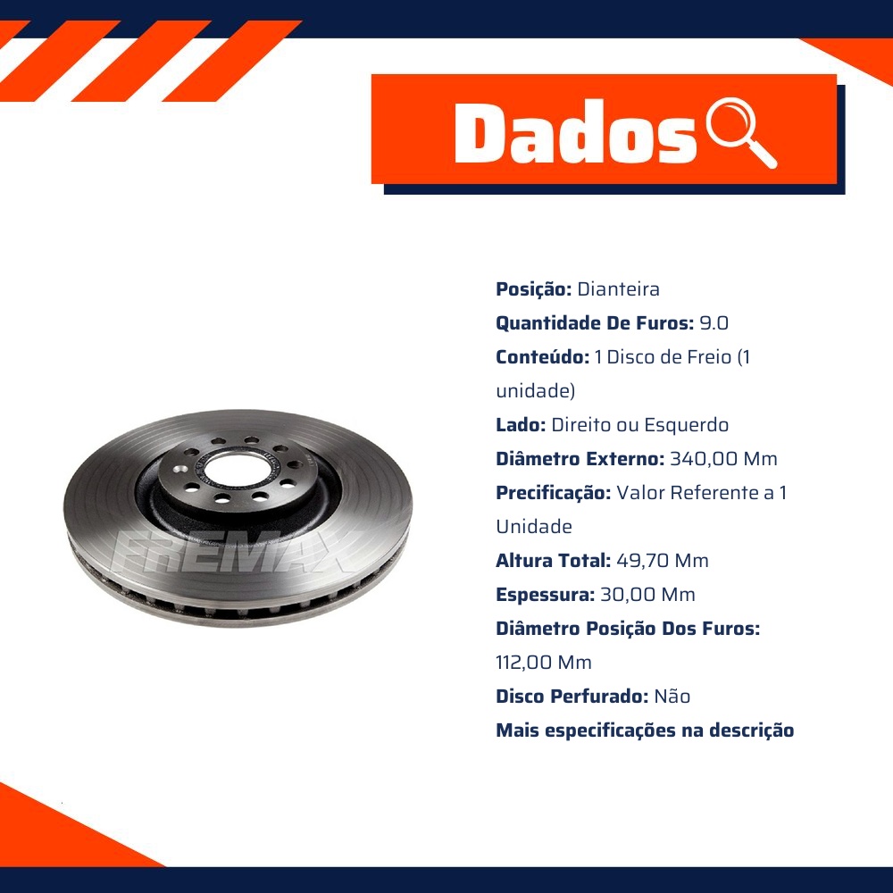 Disco de Freio Ventilado Dianteiro 1 Unidade - Fremax - BD6085