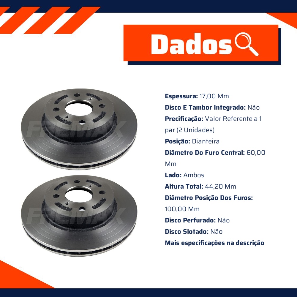 Par de Discos de Freio Ventilado Dianteiro - Fremax - BD4422