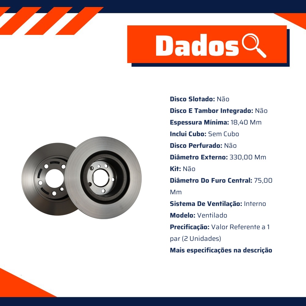 Par de Discos de Freio Ventilado Traseiro - Fremax - BD2216