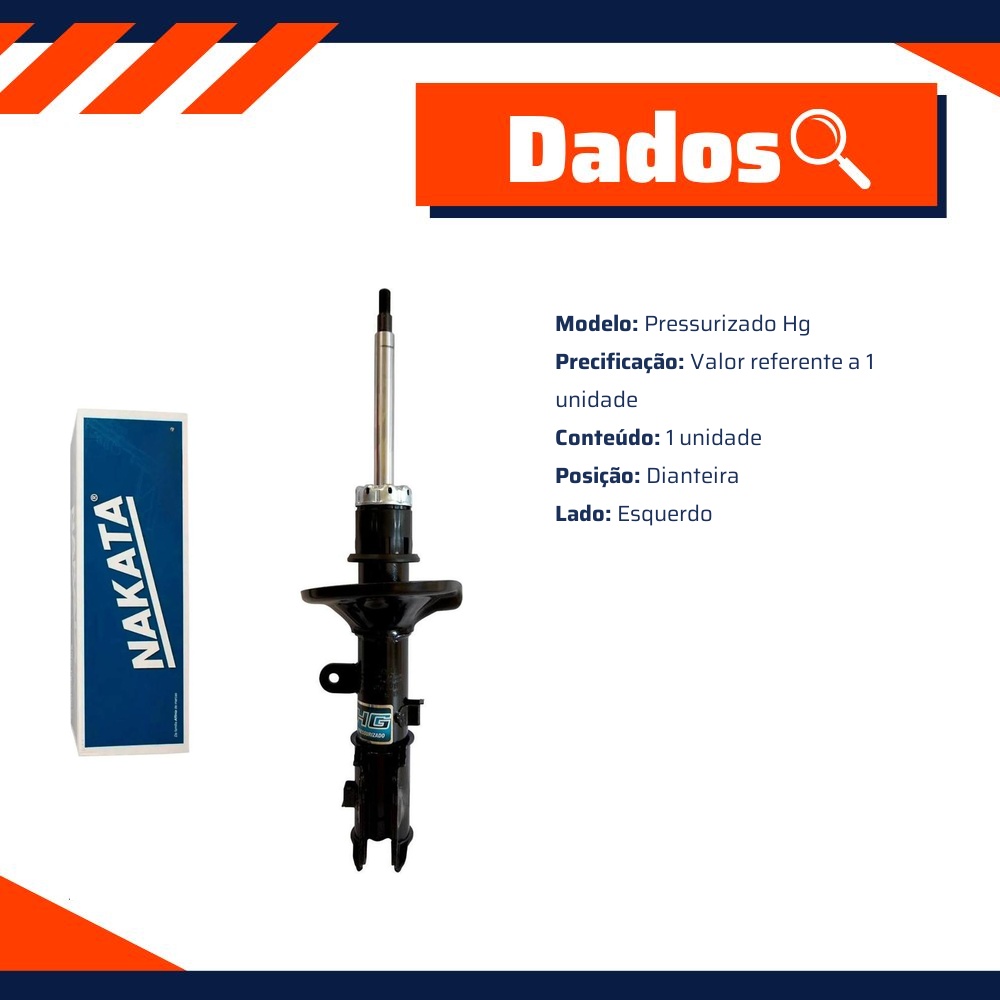 Amortecedor Dianteiro Esquerdo da Suspensão para JAC J3 - Nakata - HG 41183