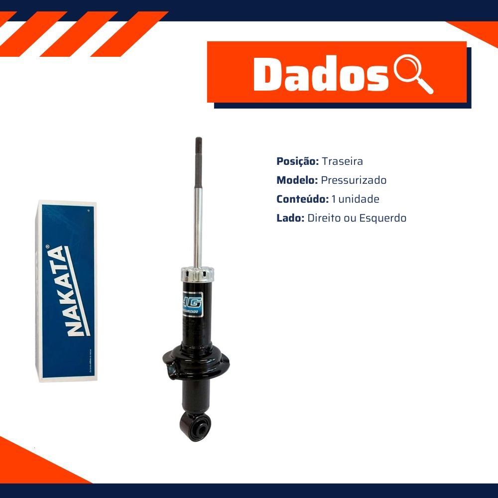 Amortecedor Traseiro Direito ou Esquerdo da Suspensão para Honda Civic - Nakata - HG 41160