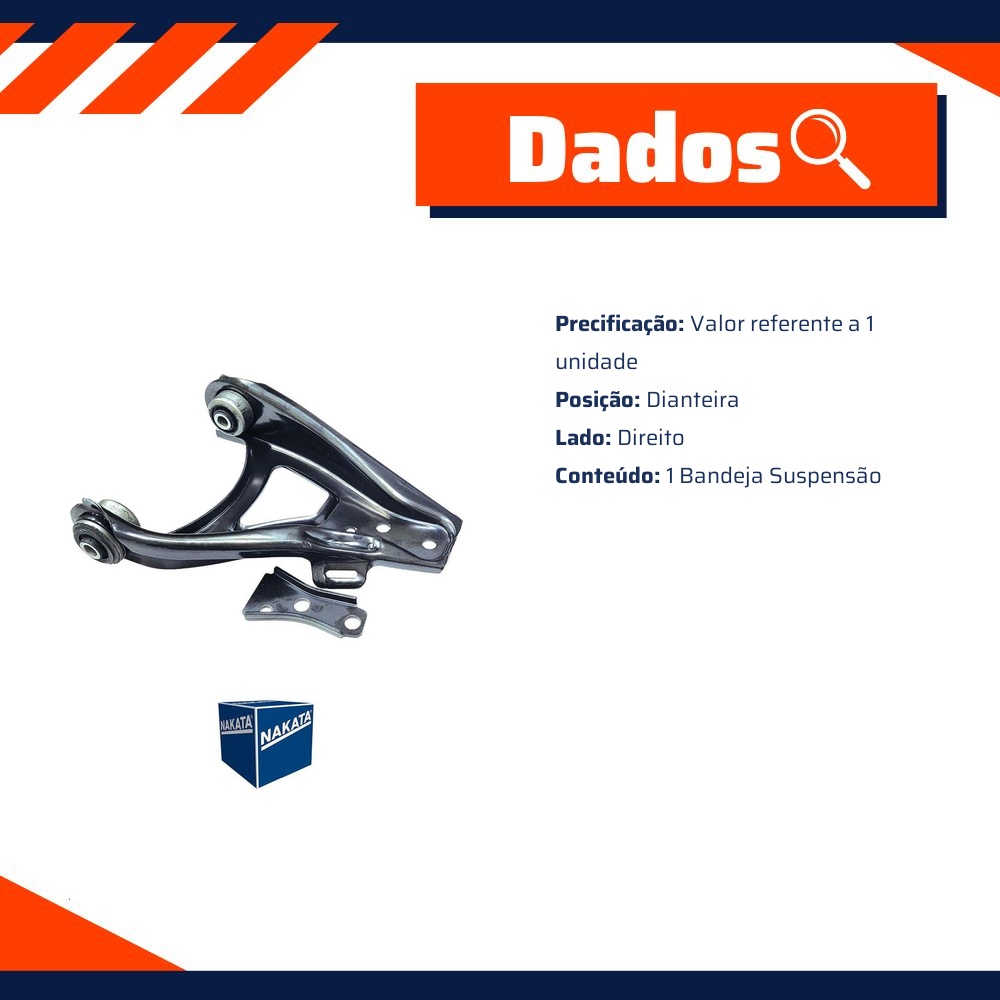 Bandeja de Suspensão Dianteira Direita para Renault Kangoo - Nakata - NBJ6023D