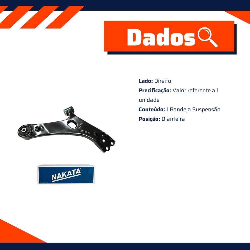 Bandeja de Suspensão Dianteira Direita para Hyundai IX35 e KIA Sportage - Nakata - NBJ8007D