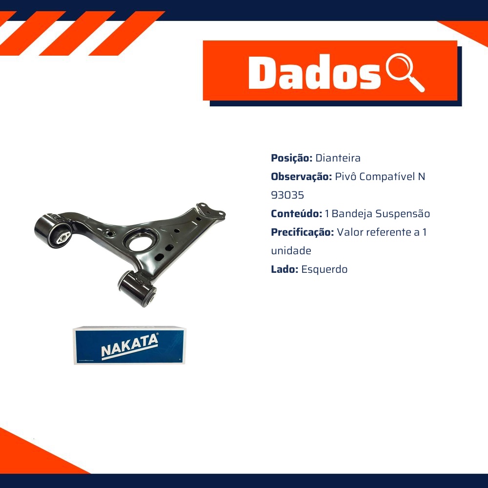 Bandeja de Suspensão Dianteira Esquerda para Chevrolet Tracker - Nakata - NBJ3025E