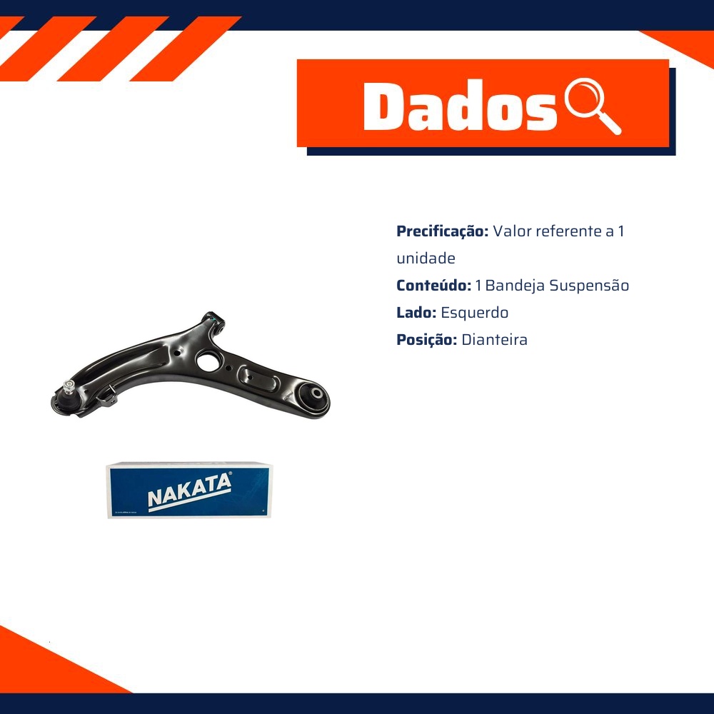 Bandeja de Suspensão Dianteira Esquerda - Nakata - NBJ8008EP