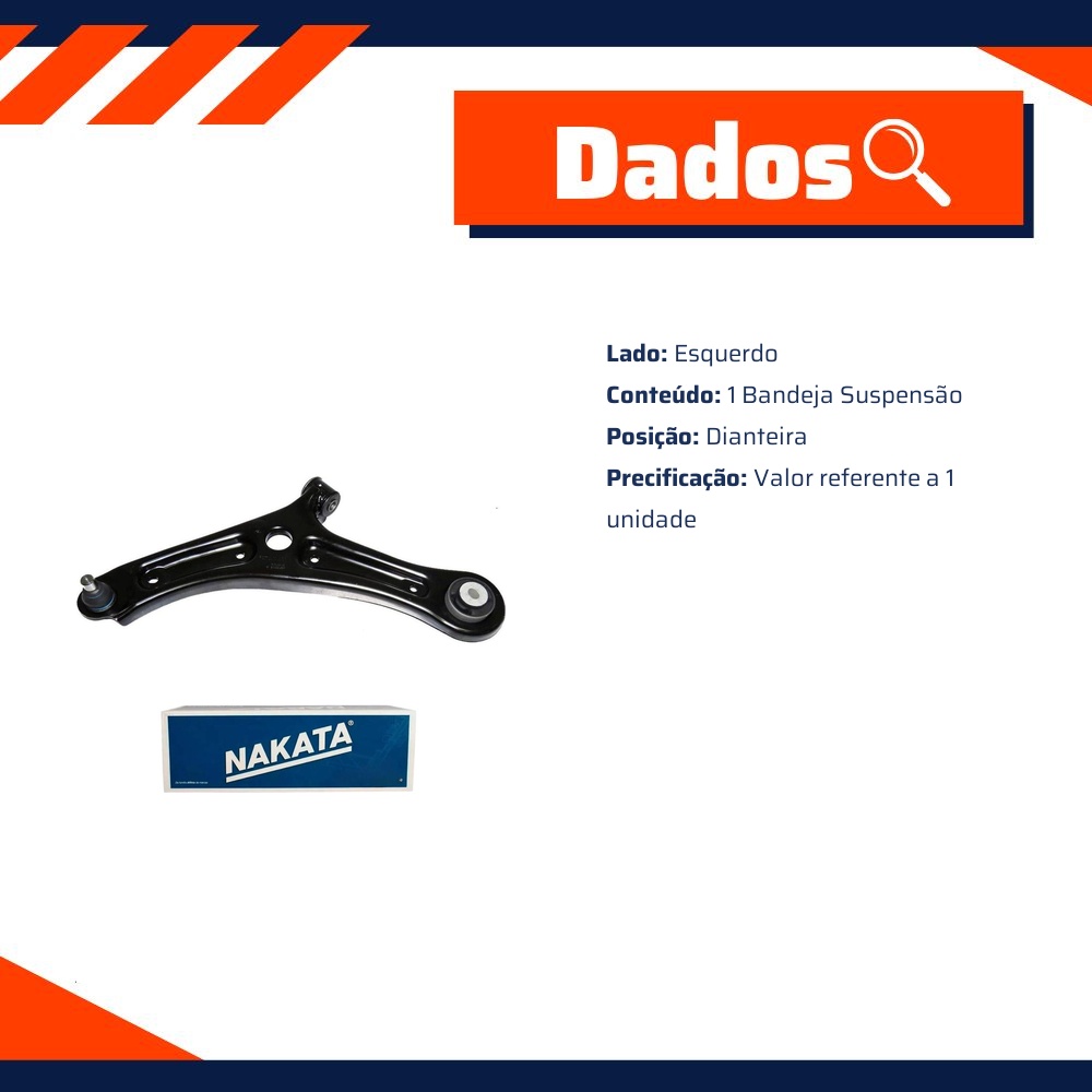 Bandeja de Suspensão Dianteira Esquerda para Ford Ecosport - Nakata - NBJ2016EP