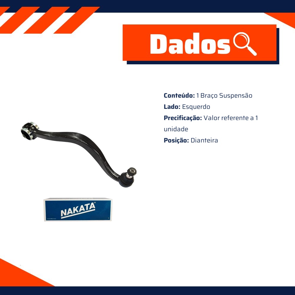 Braço de Suspensão Dianteiro Esquerdo para Ford Fusion - Nakata - NBJ2025EP