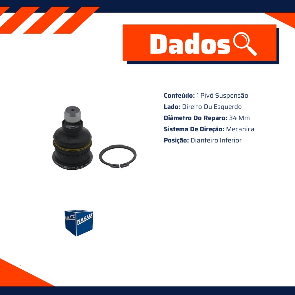 Pivô de Suspensão Dianteiro Inferior - Nakata - N 99230