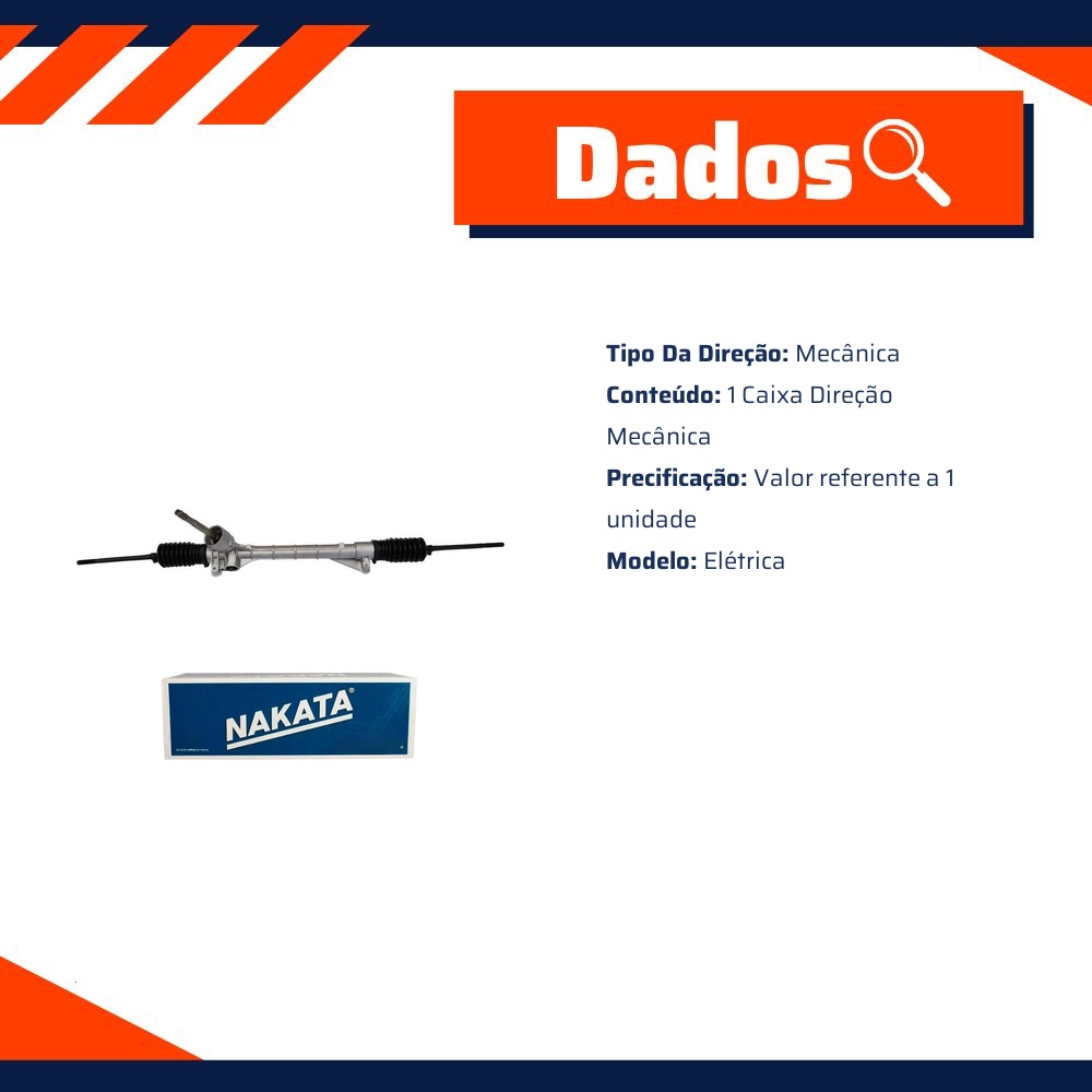 Caixa de Direção Mecânica para Volkswagen Fox Spacefox - Nakata - NCDE 50102