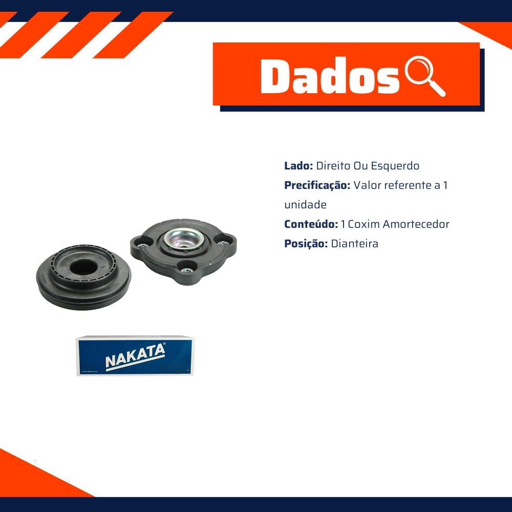 Coxim de Amortecedor Dianteiro - Nakata - NB24001