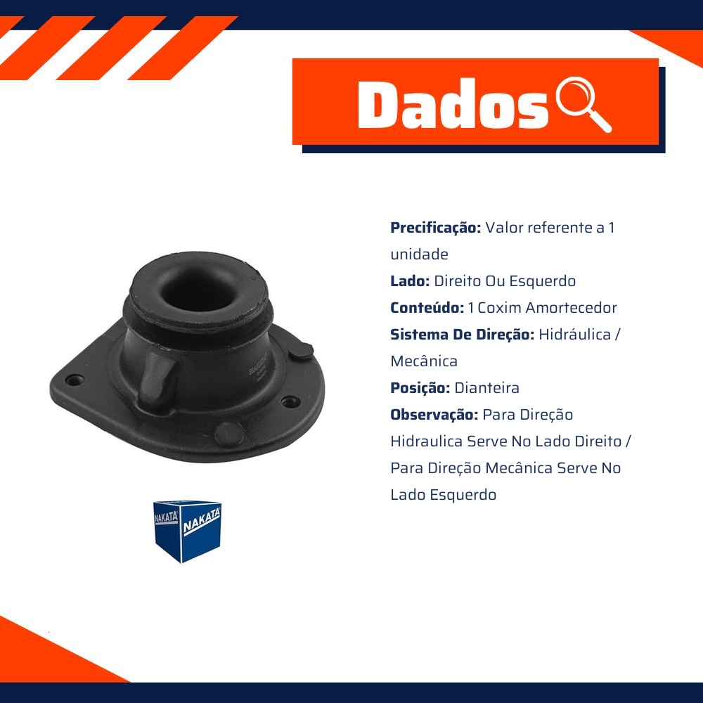 Coxim de Amortecedor Dianteiro - Nakata - NB24011