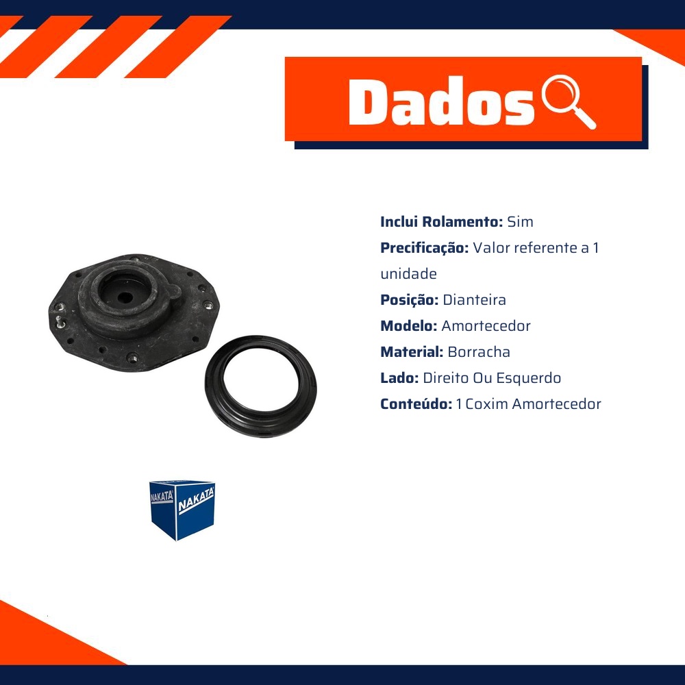 Coxim de Amortecedor Dianteiro - Nakata - NB25028