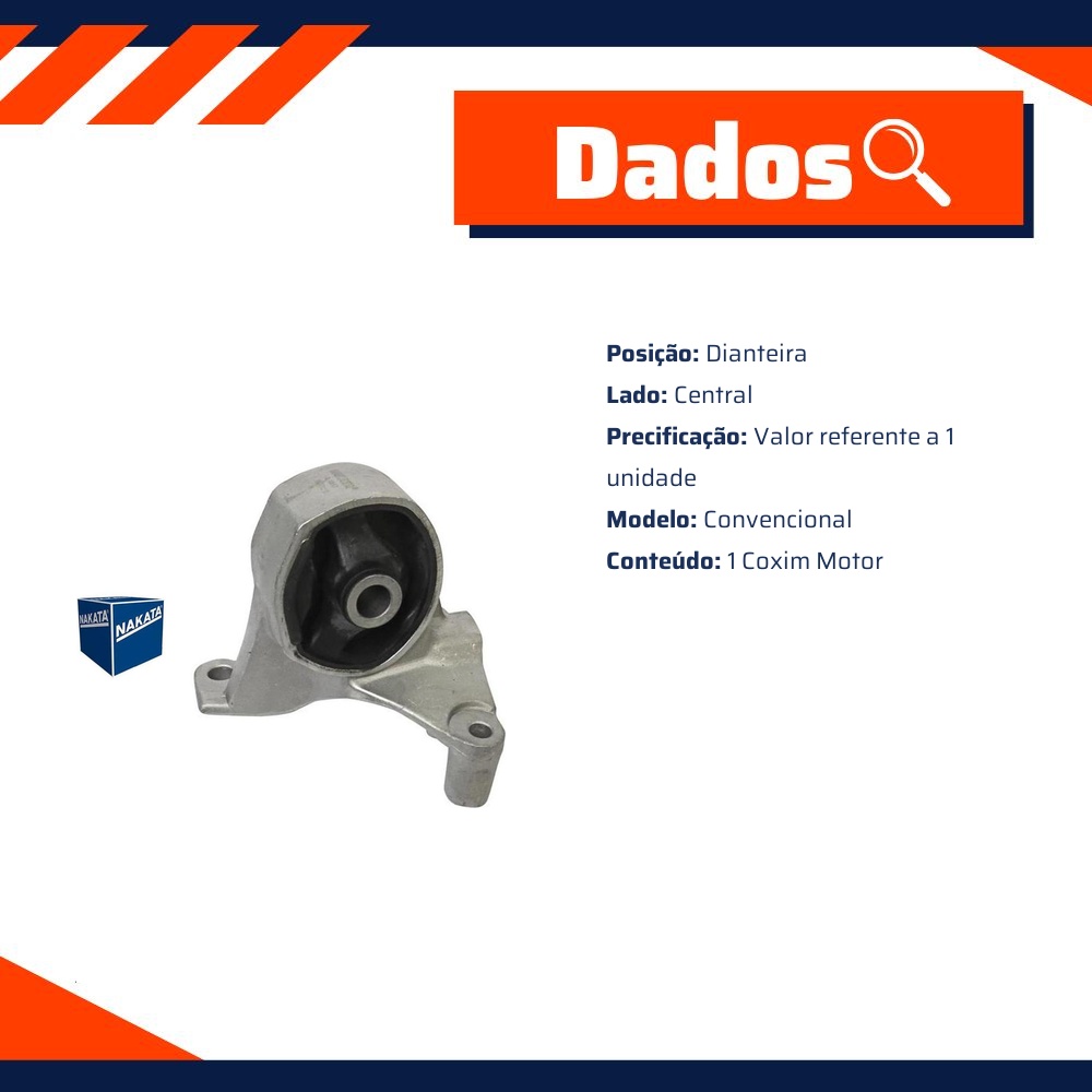 Coxim do Motor Dianteiro Central para Honda Civic - Nakata - NB37018