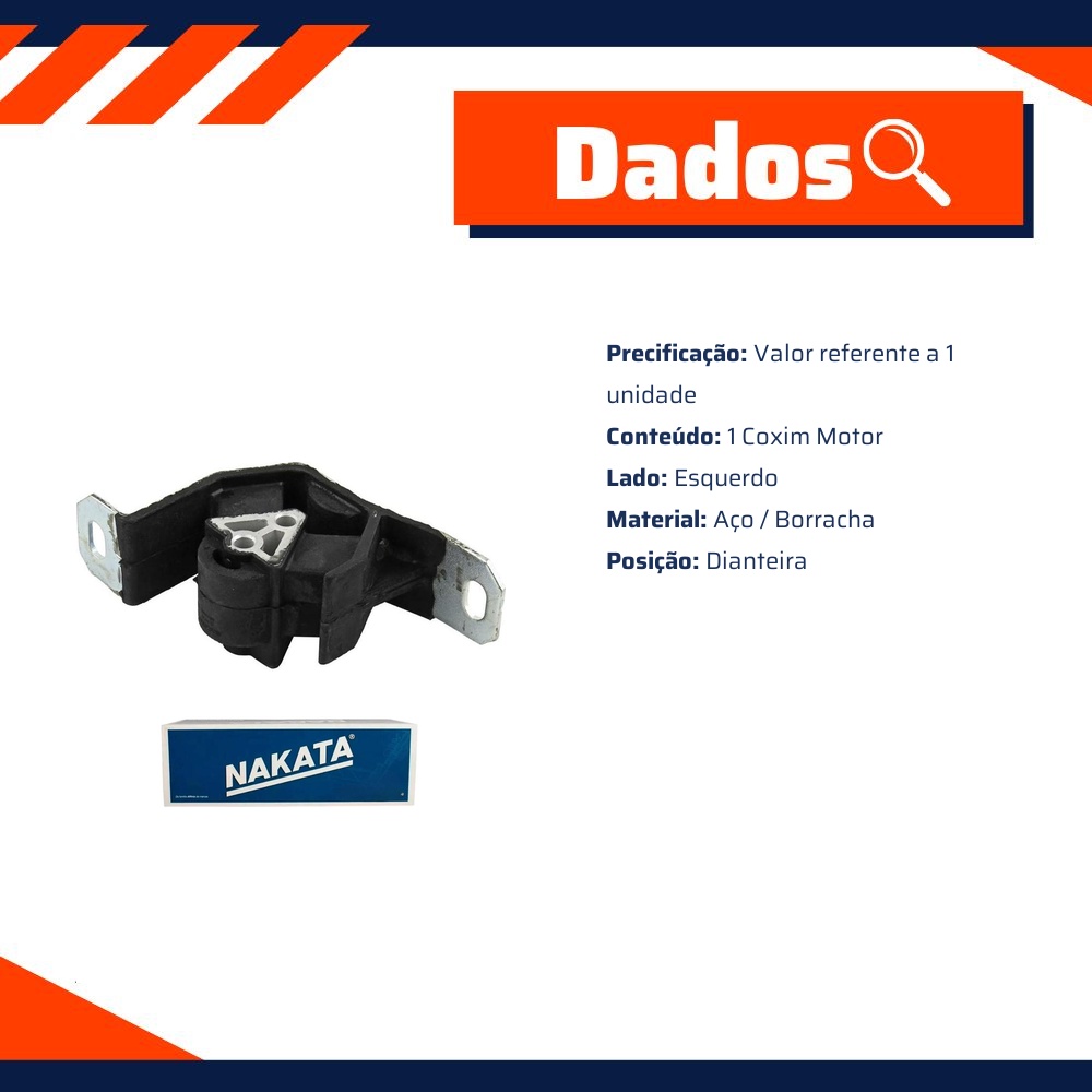 Coxim do Motor Dianteiro Esquerdo - Nakata - NB33053