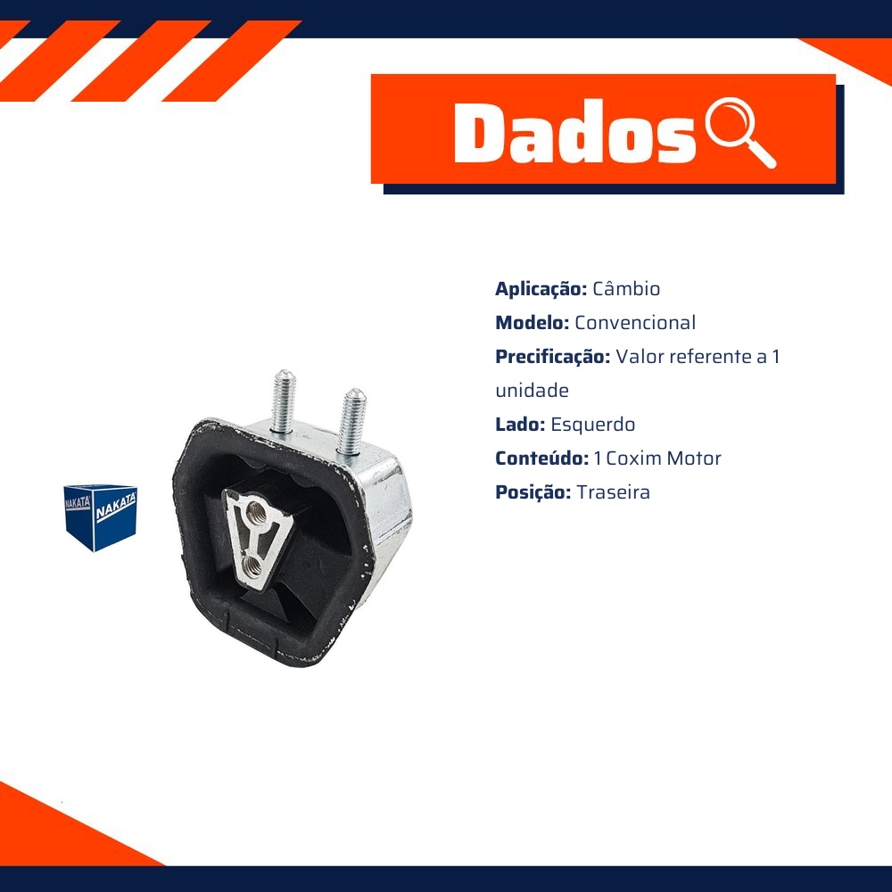 Coxim do Motor Traseiro Esquerdo para Chevrolet Monza e Monza Hatch - Nakata - NB33063