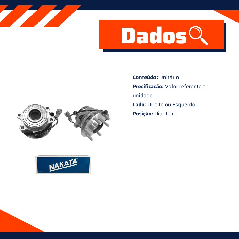 Cubo de Roda Dianteiro Direito ou Esquerdo para Nissan Frontier - Nakata - NKF 8102