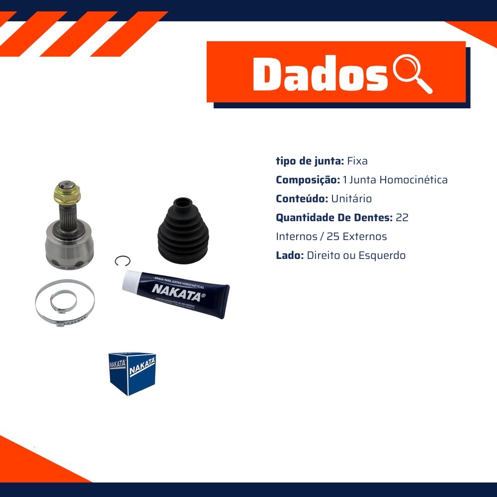 Junta Homocinética para Fiat 500 e 500 ABARTH - Nakata - NJH29-7886