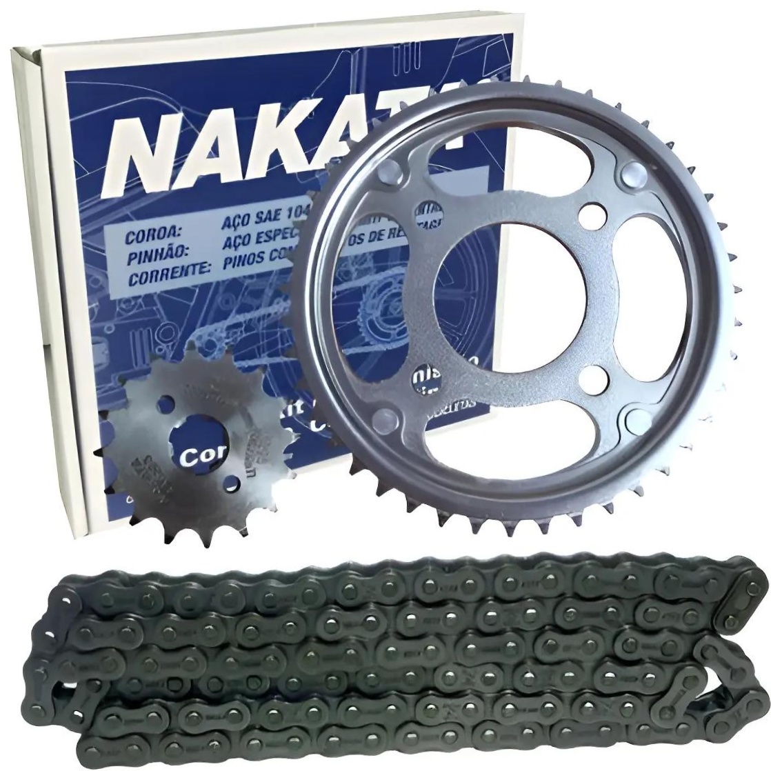 Kit da Coroa e Pinhão para Honda CG 125 e CG 150 - Nakata - TM10120