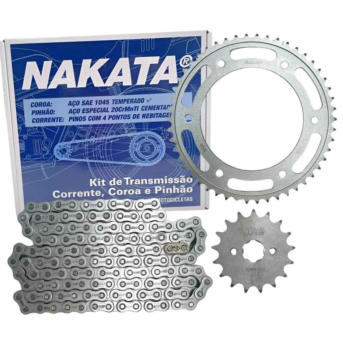 Kit da Coroa e Pinhão para Honda NXR 150 BROS - Nakata - TM10130