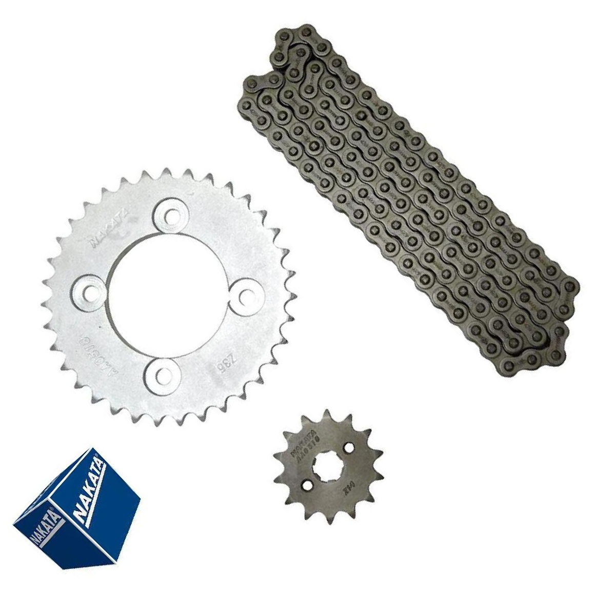Kit da Coroa Pinhão e Corrente 35 14mm para Honda Pop 100 - Nakata - TM10155