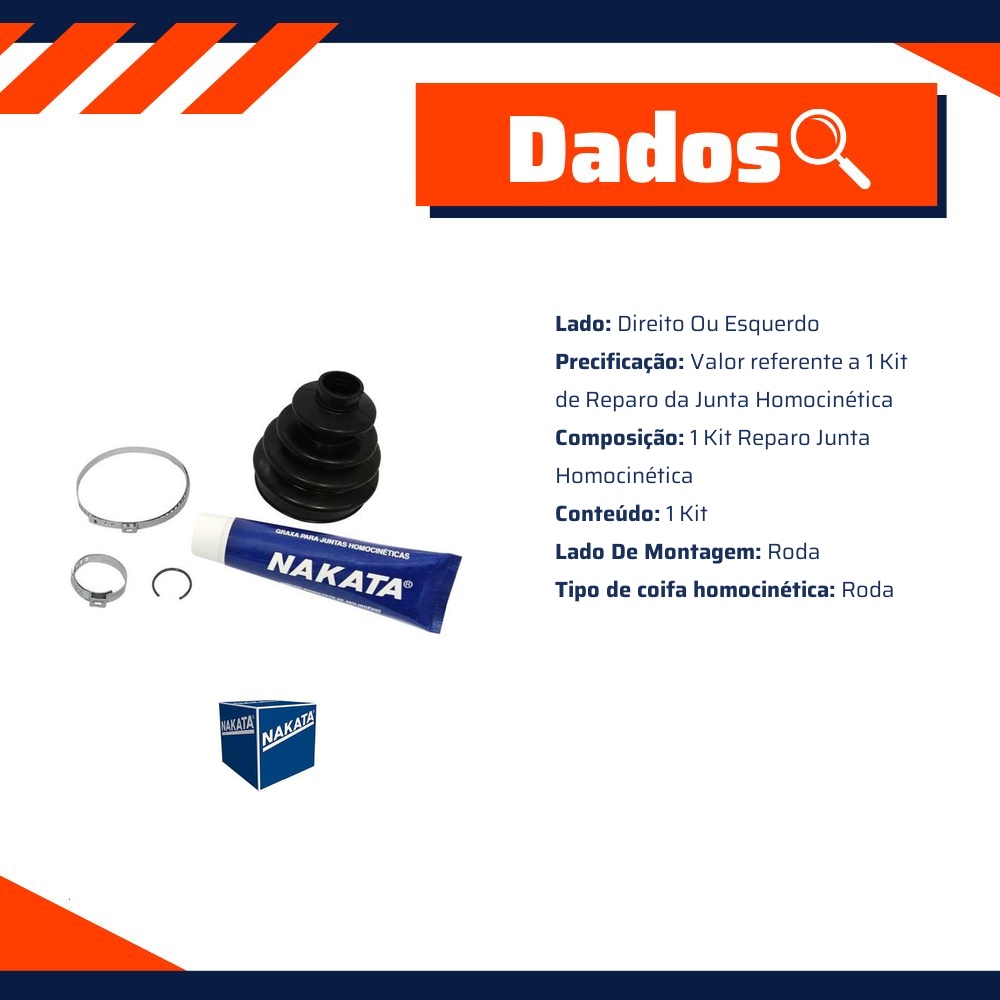 Kit de Reparo da Junta Homocinética para Volkswagen FOX e Gol - Nakata - NKJ1809