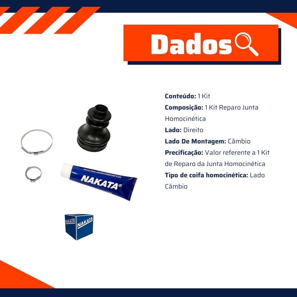 Kit de Reparo da Junta Homocinética - Nakata - NKJ464D
