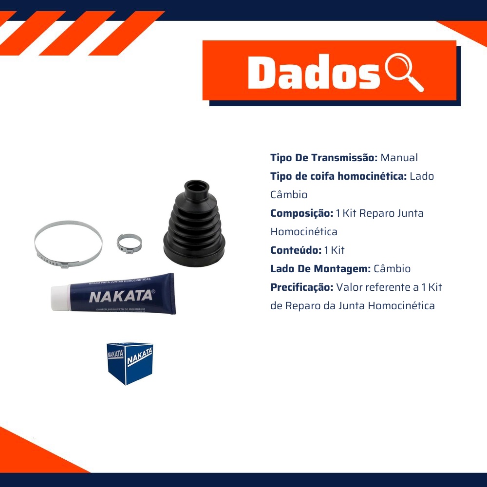 Kit de Reparo da Junta Homocinética para Renault Duster e Oroch - Nakata - NKJ283D
