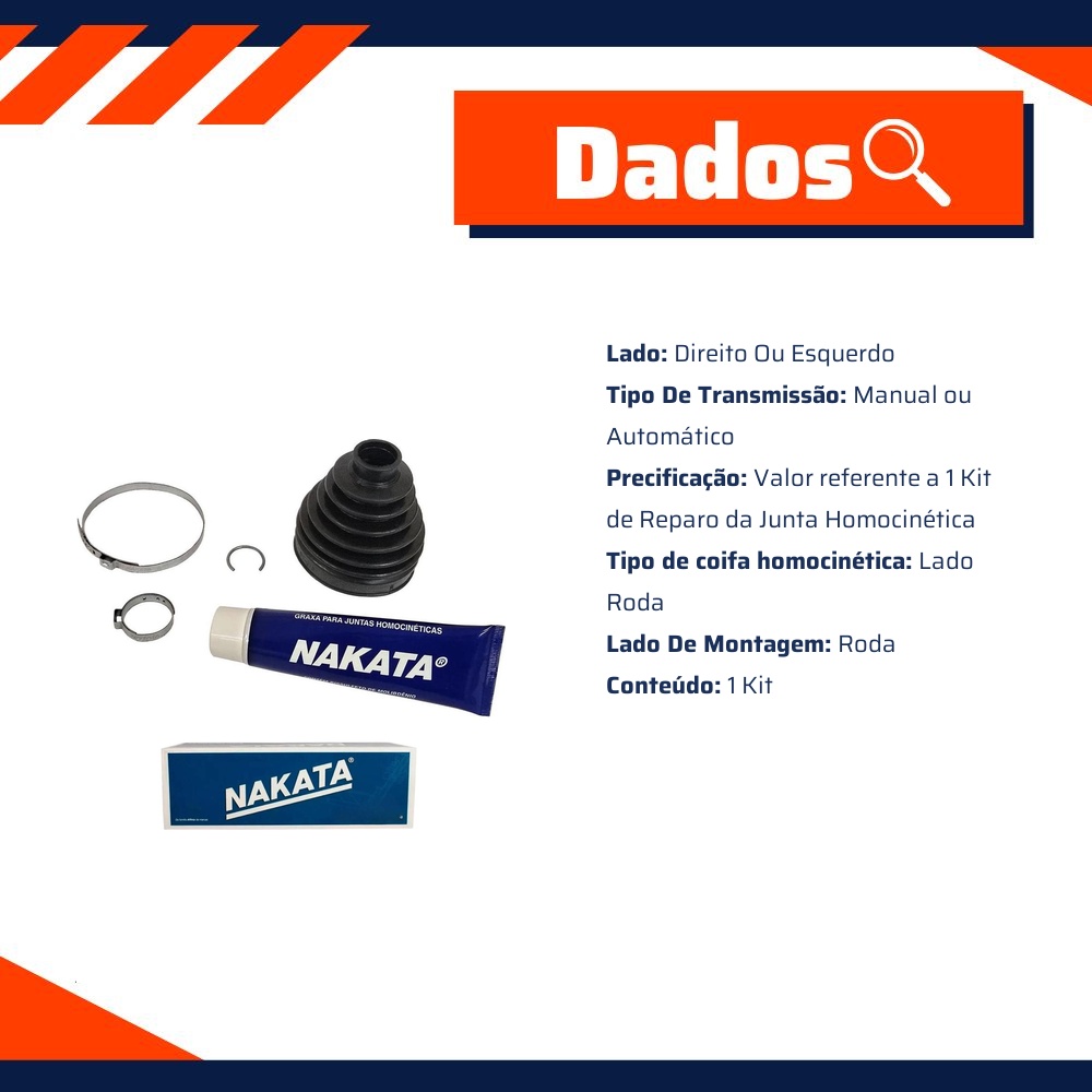 Kit de Reparo da Junta Homocinética para Chevrolet Tracker e Honda Civic - Nakata - NKJ1468
