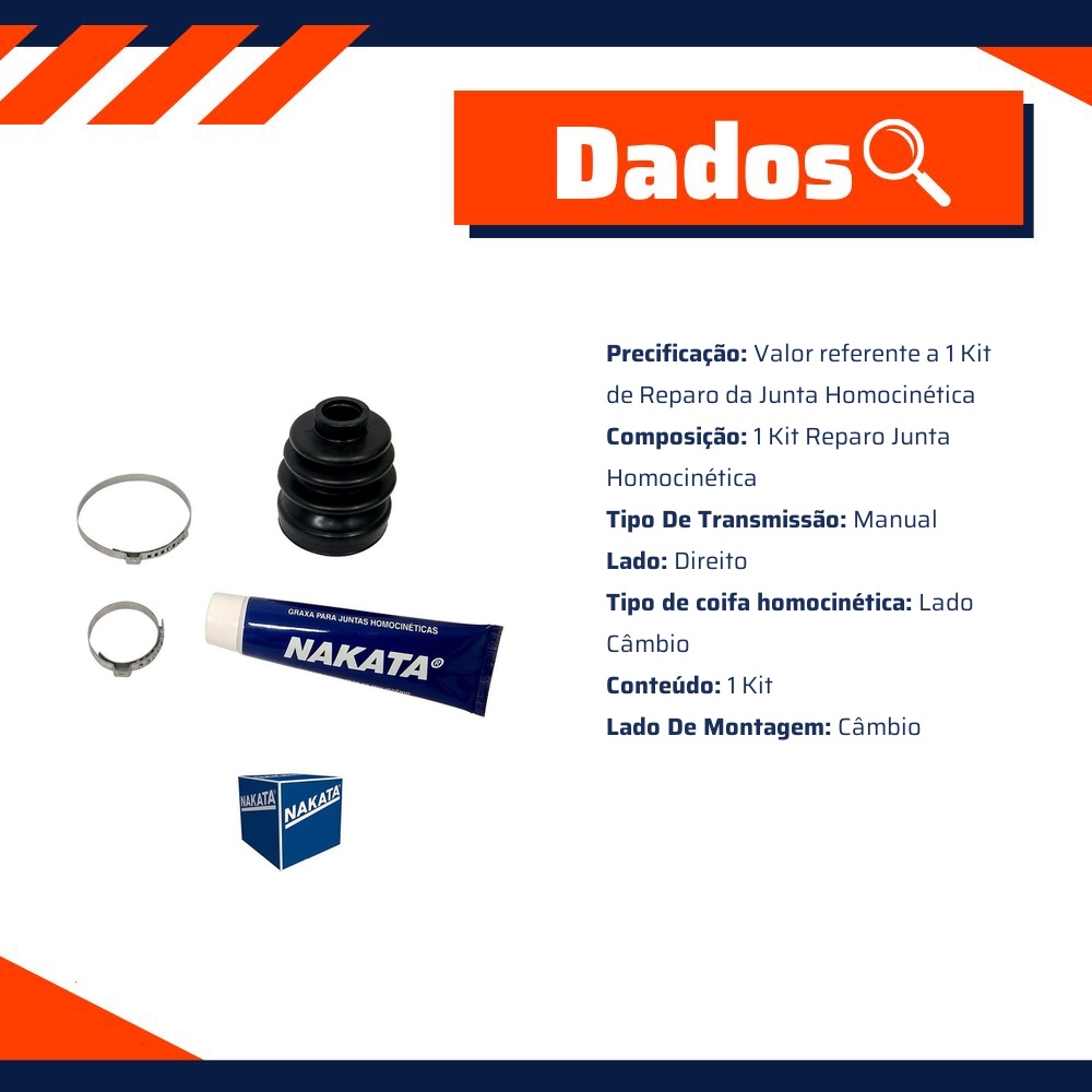 Kit de Reparo da Junta Homocinética - Nakata - NKJ611D