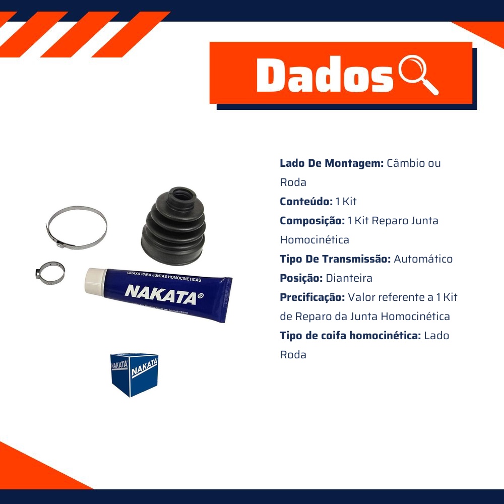 Kit de Reparo da Junta Homocinética para Renault Duster e Oroch - Nakata - NKJ521D
