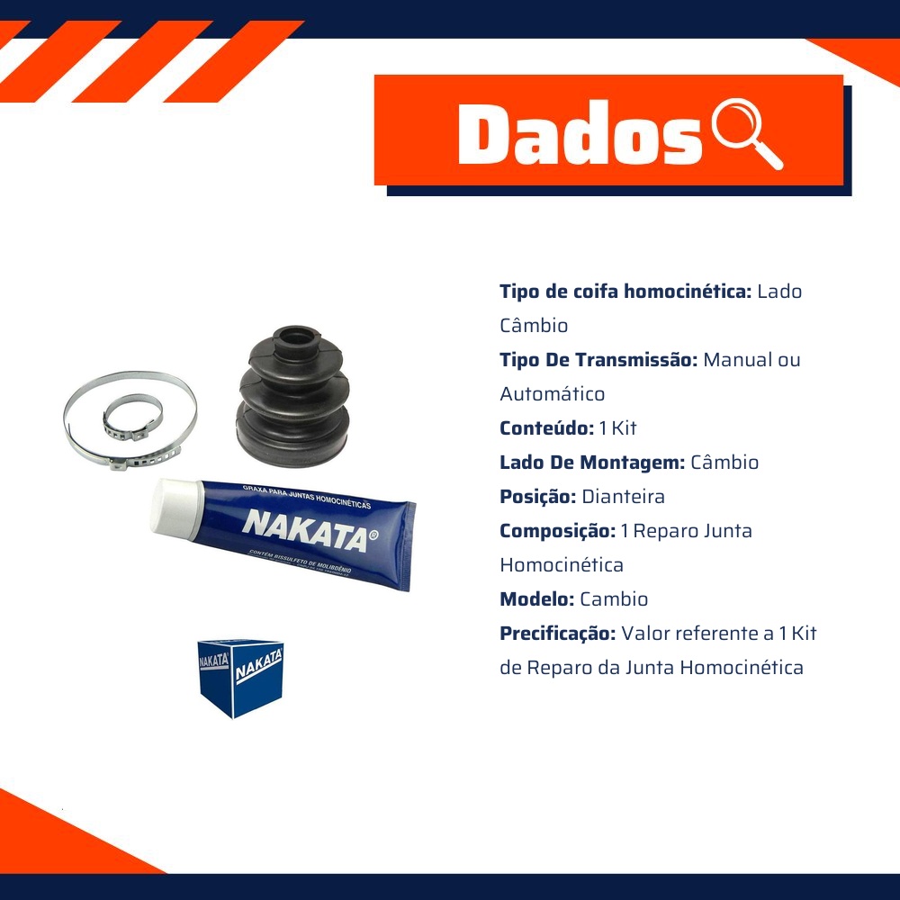 Kit de Reparo da Junta Homocinética Câmbio para Mitsubishi L200 e Pajero Dakar - Nakata - NKJ310D