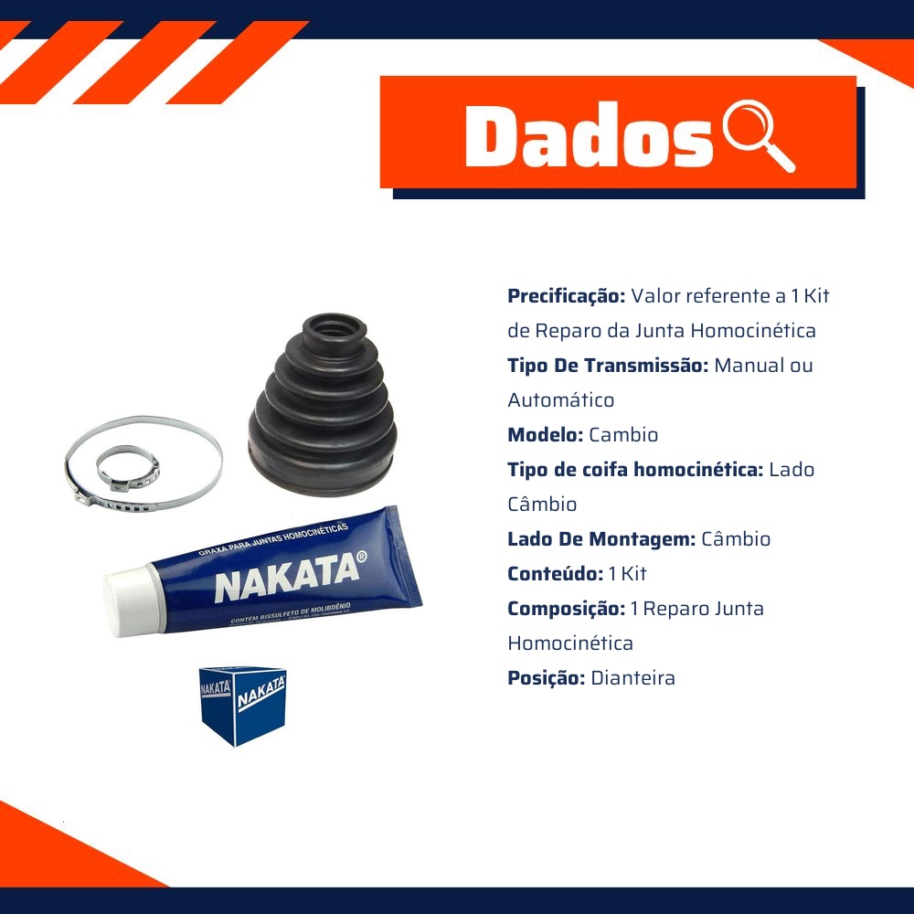 Kit de Reparo da Junta Homocinética Câmbio para Fiat Toro - Nakata - NKJ358D