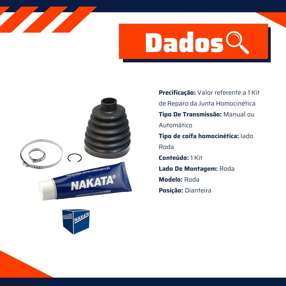 Kit de Reparo da Junta Homocinética Roda para Mitsubishi L200 e Pajero Dakar - Nakata - NKJ1307