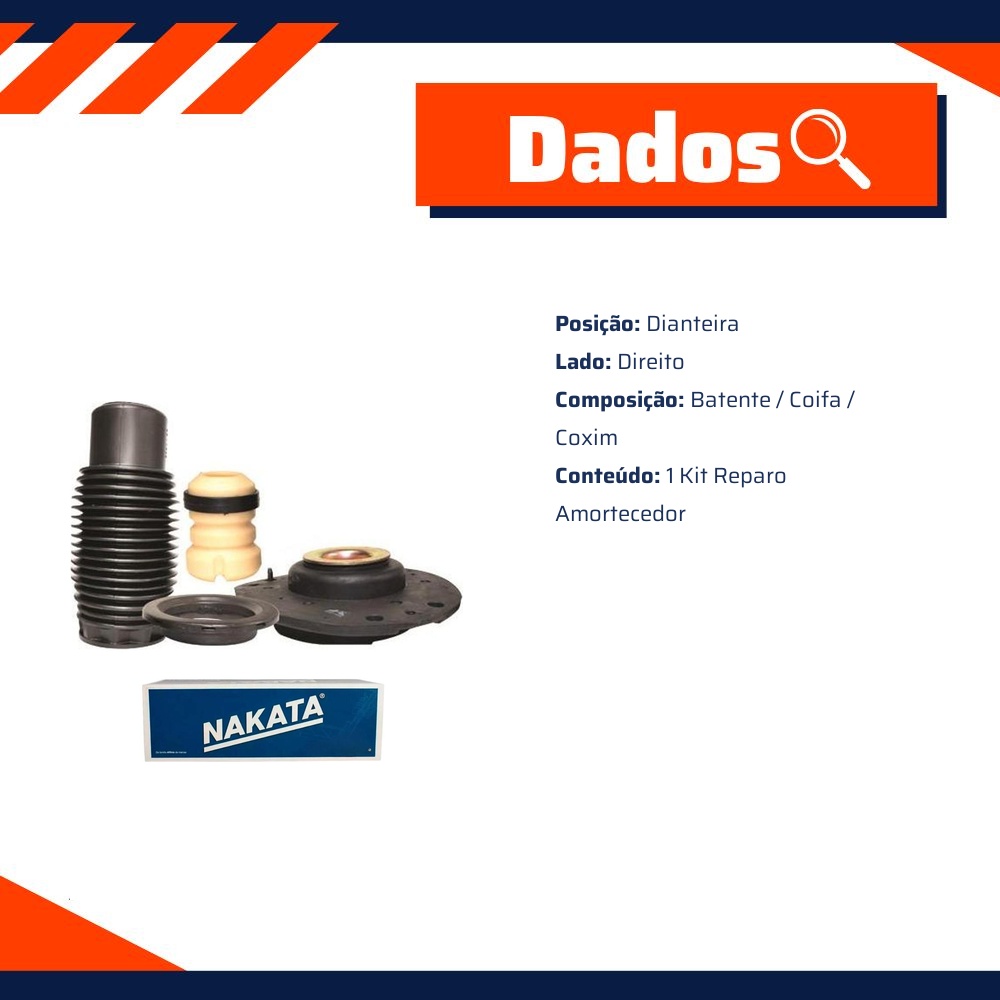 Kit de Reparo do Amortecedor Dianteiro Direito - Nakata - NK0817D